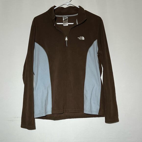 The North Face Lightweight Quarter Zip Pullover Sweatshirt Brown Womens Size XL - Picture 1 of 8